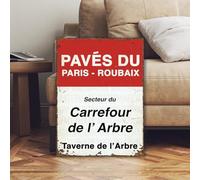Vintage Style Paris - Roubaix Race Cycling Sign Vintage Metal Sign Plaque Poster 8X12 Inches