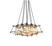 Vintage Style Pendant Lighting Fixture,Adjustable Pendant Lighting Industrial Iron Chandelier Hanging Ceiling Light for Dinning Room Bedroom,B,6 Lights