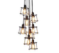 Vintage Style Pendant Lighting Fixture,Adjustable Pendant Lighting Industrial Iron Chandelier Hanging Ceiling Light for Dinning Room Bedroom,B,6 Lights