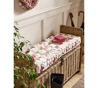Vintage Style Pink Floral Indoor Hallway Furniture Bench Seat Pad (L)105cm x (W)42cm Dibor Red Large