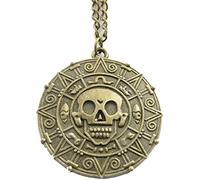 Vintage Style Pirates of The Coin Pendant Necklace-Bronze Cursed Pirate Doubloon Necklace Clever treatment