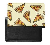 Vintage Style Pizza Slices Seamless Texture Women's Passport Protector, Men's Passport Protector, PU Travel Passport Protector for Women Men Worker 5.8 x 3.9 x 0.4 inch