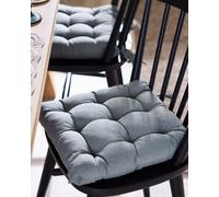 Vintage Style Plain Blue Indoor Ourdoor Garden Furniture Dining Chair Seat Pad (L)40cm x (W)40cm Dibor Blue 40cm x 40cm