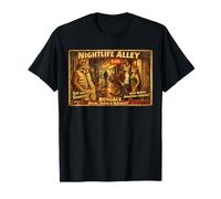 Vintage Style Poster Bengal Cats Drifter Bar Nightlife T-Shirt