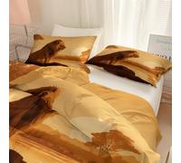 Vintage Style Printed Duvet Cover Set, Africa Grassland Animal Lion Soft Quilt Covers with Pillowcase - Double Bedding with Zipper Closure and Easy Care Hotel Quality Hypoallergenic Duvet Cover