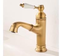 Vintage Style Pull-Out Spray Bathroom Faucet with Hot and Cold Water Control