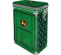 Vintage Style Retro Embossed Tin with Clip Close Lid - John Deere Tractors