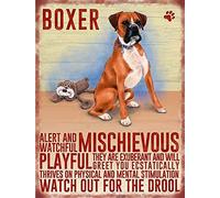 Vintage Style Retro Metal Sign Dog Lovers Owners Gift Tin Pedigree Dogs BOXER DOG