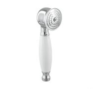 Vintage Style Shower Head Replacement Chrome Detachable Bathroom Showerhead High Pressure Water-Saving Round White 7x2.1 Inches