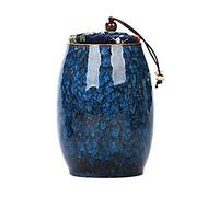 Vintage Style Storage Jars Canister Traditional Tea Cans Ceramic Tea Jar with Sealed Lids for Home Kitchen Dining Decoration (Blue)