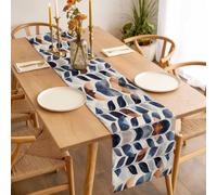 Vintage Style Table Runner 13x90 inch Tropical Plants Color Blending Cotton Linen Dining Table Runner Ideal for Dresser Kitchen Coffee Tables - Machine Washable