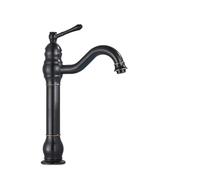 Vintage Style Taps Antique Brass Deck Mounted Bathroom Faucet - Hot & Cold Mixer Basin Faucet, Short Style Water Column(Oil Rubbed Bronze H)