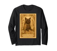 Vintage Style The High Priestess Black Cat Tarot Card Moon Long Sleeve T-Shirt