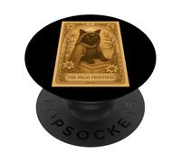 Vintage Style The High Priestess Black Cat Tarot Card Moon PopSockets Adhesive PopGrip