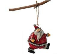 Vintage Style Tin Christmas Ornaments Set with Santa Claus Snowman Tree Finial Star Hanging for Holiday Celebration (G)