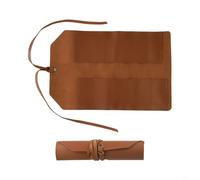 Vintage Style Tool Storage Roll Compact Lightweight Leather Pouch for Small Medium Hand Tools Wrench (Brown)