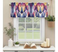Vintage Style Valances for Windows, Simple Tropical Plants Leaves Rod Pocket Valance Short Window Treatments Curtains for Kitchen Bathroom Bedroom Decor, 60 x 14 Inches