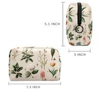 Vintage Style Various Wildflowers and Plants Small Makeup Bags for Women Teen Girls, Makeup Storage Bag with Zipper Accessories Organizer Bag for Travelling