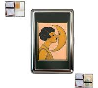 Vintage-Style Versatile Card & Cash Case, 2026 New Vintage Versatile Metal Case with Easy Snap, Elegant and Rebellious Card Box for Credit Cards Cash Id Business Cards (Moon)