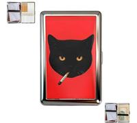 Vintage-Style Versatile Card & Cash Case, 2026 New Vintage Versatile Metal Case with Easy Snap, Elegant and Rebellious Card Box for Credit Cards Cash Id Business Cards (Cat)