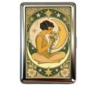 Vintage - Style Versatile Card & Cash Case with RFID Protection, Durable Metal Slim Wallet Blunt Case Blocking Card Holder for Women Men Credit ID Business Cards (#C)