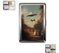 Vintage-Style Versatile Card & Cash Case With RFID Protection, Vintage Versatile Cigarette Case/Card Holder, Metal Cigarette Cases/Card Holder/Blunt Cases/Wallets for Men & Women (UFO)