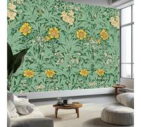 Vintage Style Wallpaper Mural Pastoral Flowers Plants Wall Mural, 200 x 140 cm Tapestry for Home Office Dorm Indoor and Outdoor Decoration