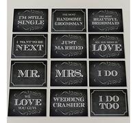 Vintage style wedding/birthday photo props sign free stand photo booth - A5 Set Two Chalkboard - WS