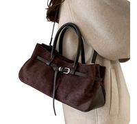 Vintage Styles Suedes Crossbody Bag Adjustable Shoulder Strap Spacious Capacity For Women Fall Winter Fashion Accessorie, Coffee Color, As the pic show