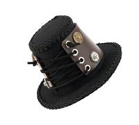 Vintage Styles Top Hat Industrial Gear Handmade Fantasy Embellishments For Cosplays Event And Festival Occasion Wool Hat For Costume