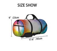 Vintage Stylish Bright Abstract Rainbow Pattern Sports Bag Tote Bag Waterproof Gym Bag with Shoulder Strap Zipper 2 Side Pockets for Men and Women, Travel and Storage Shoulder Bag.