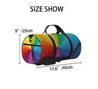 Vintage Stylish Bright Rainbow Swirl Pattern Sports Bag Tote Bag Waterproof Gym Bag with Shoulder Strap Zipper 2 Side Pockets for Men and Women, Travel and Storage Shoulder Bag.