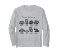 Vintage Succulent Field Guide Botanical Plant Lover Long Sleeve T-Shirt