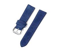 Vintage Suede Leather Watch Band - 18mm to 24mm - Quick Release Replacement Strap,Blue,18mm