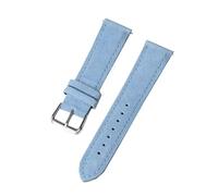 Vintage Suede Leather Watch Band - 18mm to 24mm - Quick Release Replacement Strap,Light Blue,19mm