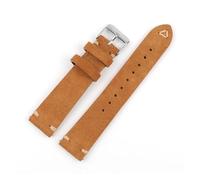 Vintage Suede Leather Watchband Brown Beige 20mm 22mm Watch Strap Retro Soft Wristband Belt Compatible With Winter(Tan,22mm)