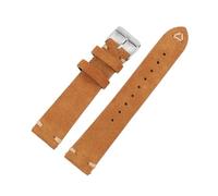 Vintage Suede Leather Watchband Brown Beige 20mm 22mm Watch Strap Retro Soft Wristband Belt For Winter(Tan,22mm)