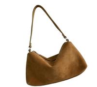 Vintage Suedes Crossbody Strap Everyday Essentials Bag Compact Underarm Purse For Women Workout Errands Travel Premium Suedes, Brown