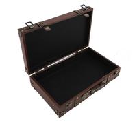 Vintage Suitcase Wooden Leather Retro Decorative British Decoration Light Luxury Prop Box European Style Antique Trunk for Clothing Store, Props for Photography, Briefcases