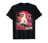 Vintage Summerween Flamingo Ghost Halloween Tropical Summer Value Graphic T-Shirt, Men, Black, S