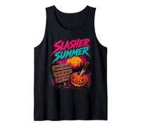 Vintage Summerween Slasher Summer Spooky Camp Halloween Cute Tank Top