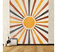 Vintage Sun Tapestry for Bedroom Aesthetic Retro 70s Rainbow Minimalist Geometric Grunge Abstract Art Print Bohemian Wall Tapestry Hanging Bohemian Decor for Dorm Living Room Bedroom( 59.1" x 51.2" )