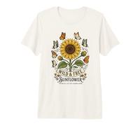 Vintage Sunflower Butterfly Boho Fields Nature Premium T-Shirt