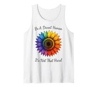 Vintage Sunflower Retro Be A Decent Human It’s Not That Hard Tank Top