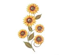 Vintage Sunflower Wall Decor 3D Metal Art 30 x 14.6 cm Hand Painted Yellow Flower Decoration for Kitchen Porch Living Room or Garden Wall Indoor Outdoor Decorative Accent