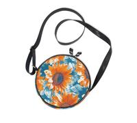 Vintage Sunflowers Round Cross Body Bag for Women Beauty with Adjustable Strap Side Bags Have a meal Canvas Messenger Purse