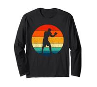 Vintage Sunset Boxing Fighter Retro Combat Sports Boxer Long Sleeve T-Shirt