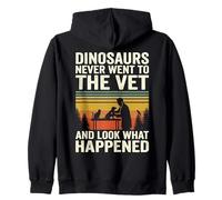 Vintage Sunset Dinosaurs Never Went To The Vet Zip Hoodie