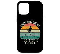 Vintage Sunset Don't Follow Me I Do Stupid Things Ski Case for iPhone 12/12 Pro
