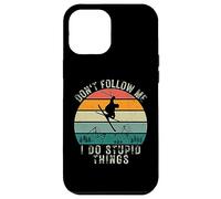 Vintage Sunset Don't Follow Me I Do Stupid Things Ski Case for iPhone 12 Pro Max